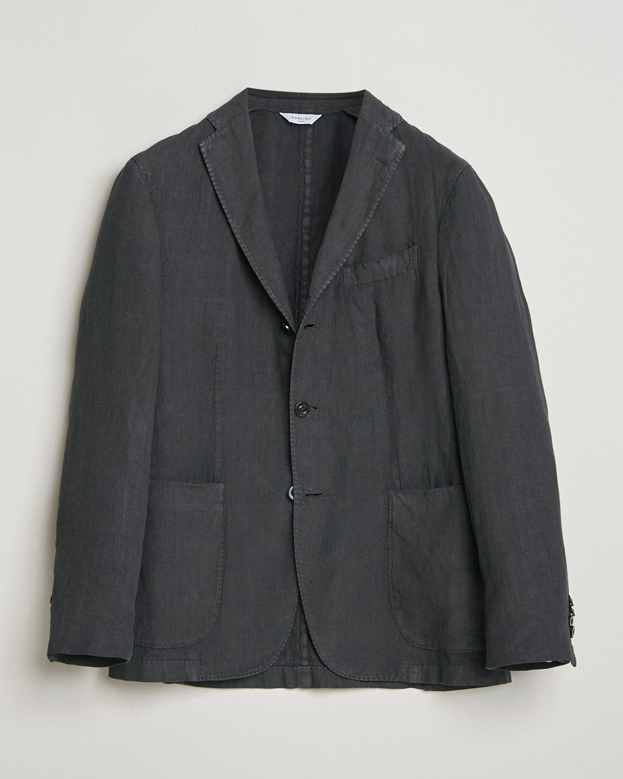 Herr | Kavajer | Boglioli | K Jacket Linen Blazer Dark Brown