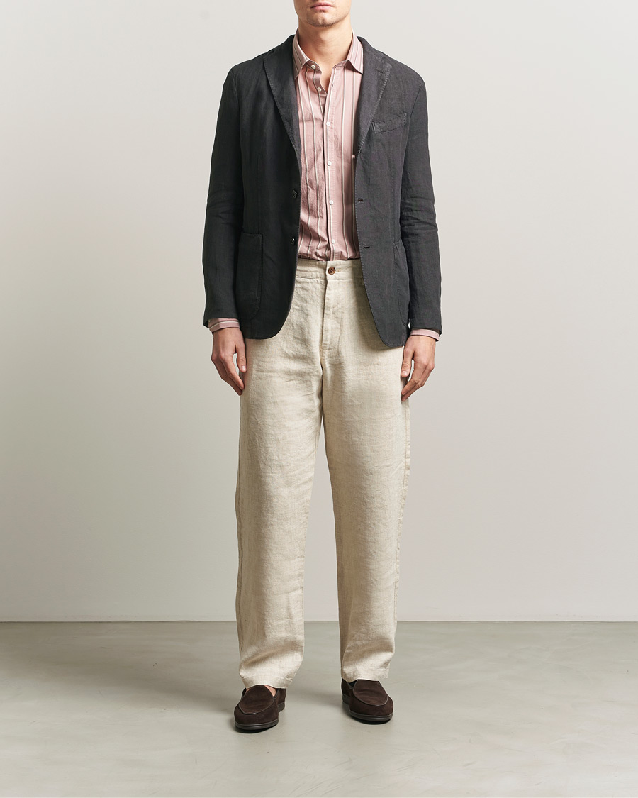 Herr | Kavajer | Boglioli | K Jacket Linen Blazer Dark Brown