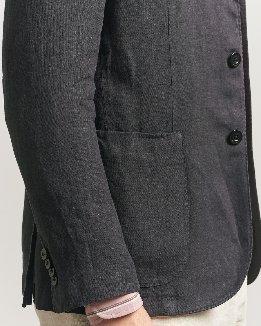 Herr | Kavajer | Boglioli | K Jacket Linen Blazer Dark Brown