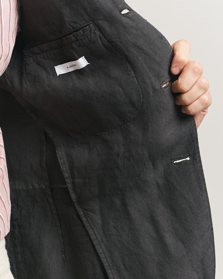 Herr | Kavajer | Boglioli | K Jacket Linen Blazer Dark Brown