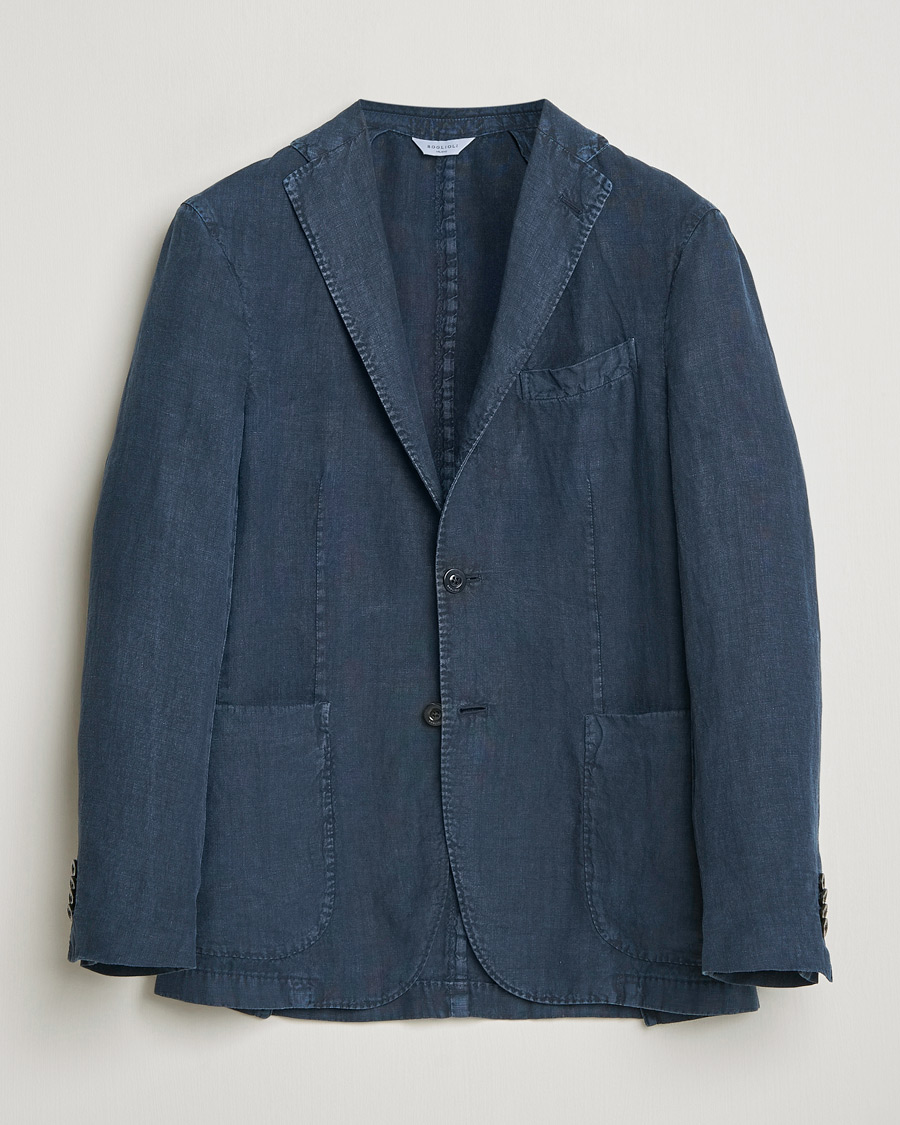 Herr | Kavajer | Boglioli | K Jacket Linen Blazer Navy