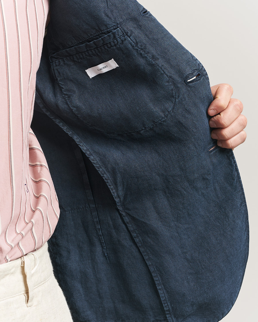 Herr | Kavajer | Boglioli | K Jacket Linen Blazer Navy