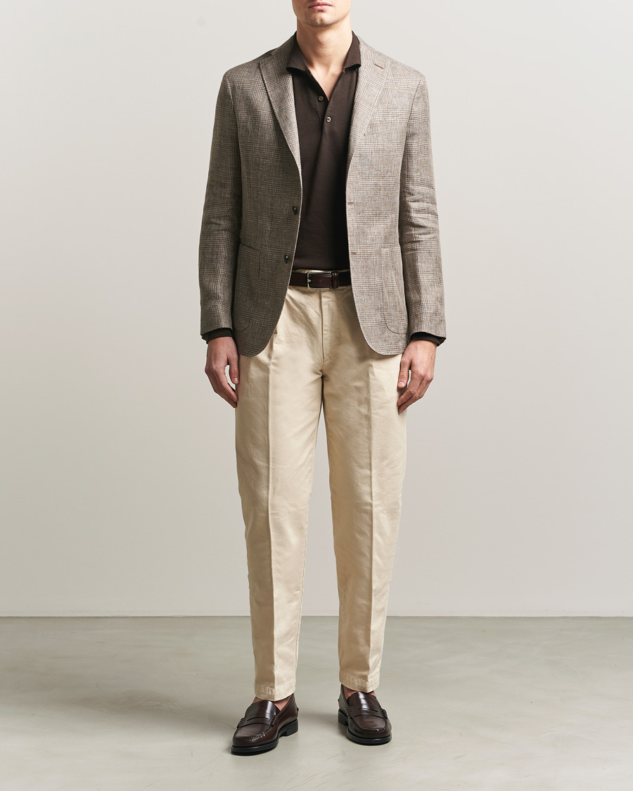 Herr | Kavajer | Boglioli | K Jacket Prince Of Wales Blazer Taupe