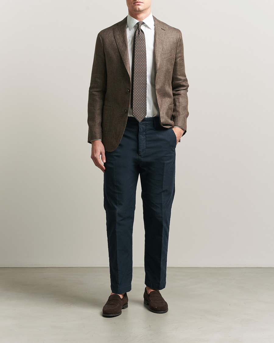 Herr | Kavajer | Boglioli | K Jacket Prince Of Wales Blazer Dark Brown