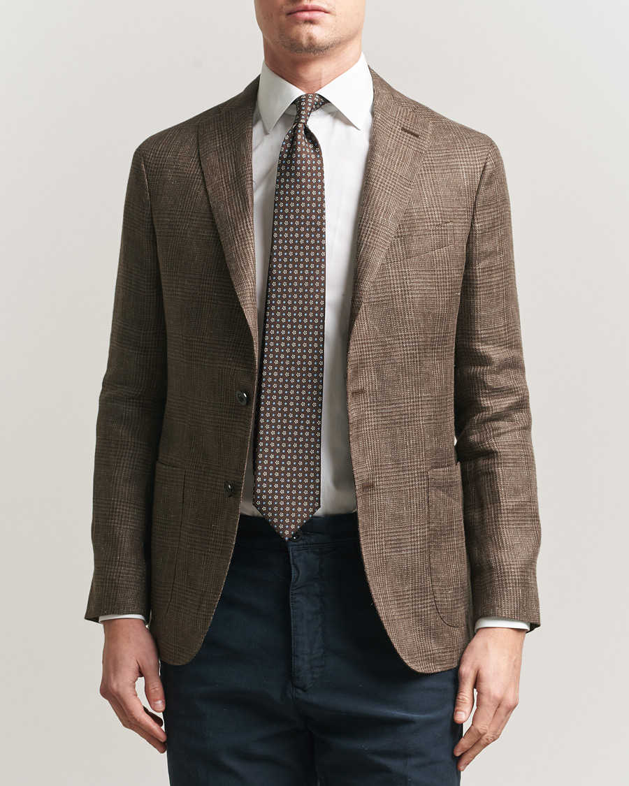 Herr | Kavajer | Boglioli | K Jacket Prince Of Wales Blazer Dark Brown