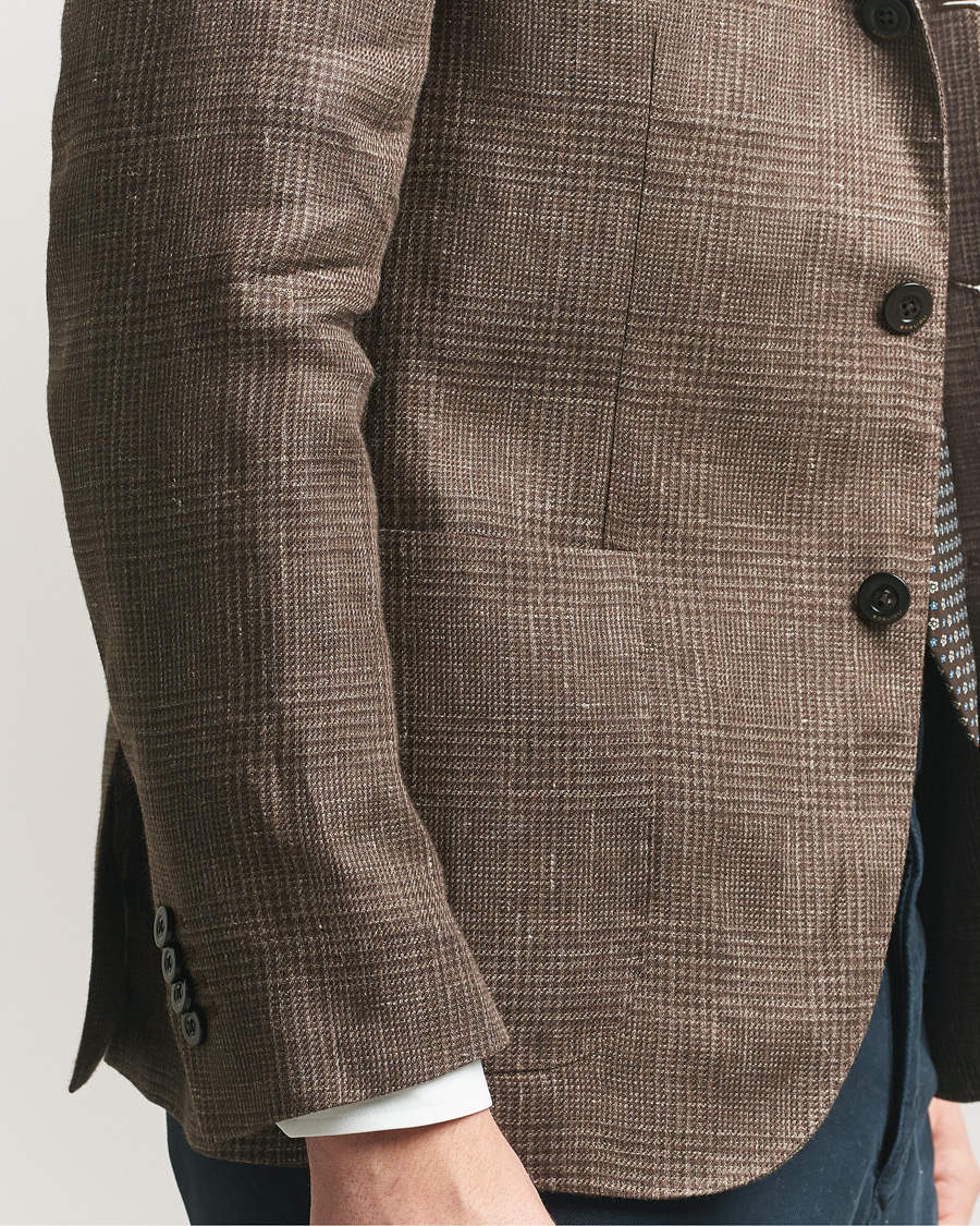 Herr | Kavajer | Boglioli | K Jacket Prince Of Wales Blazer Dark Brown