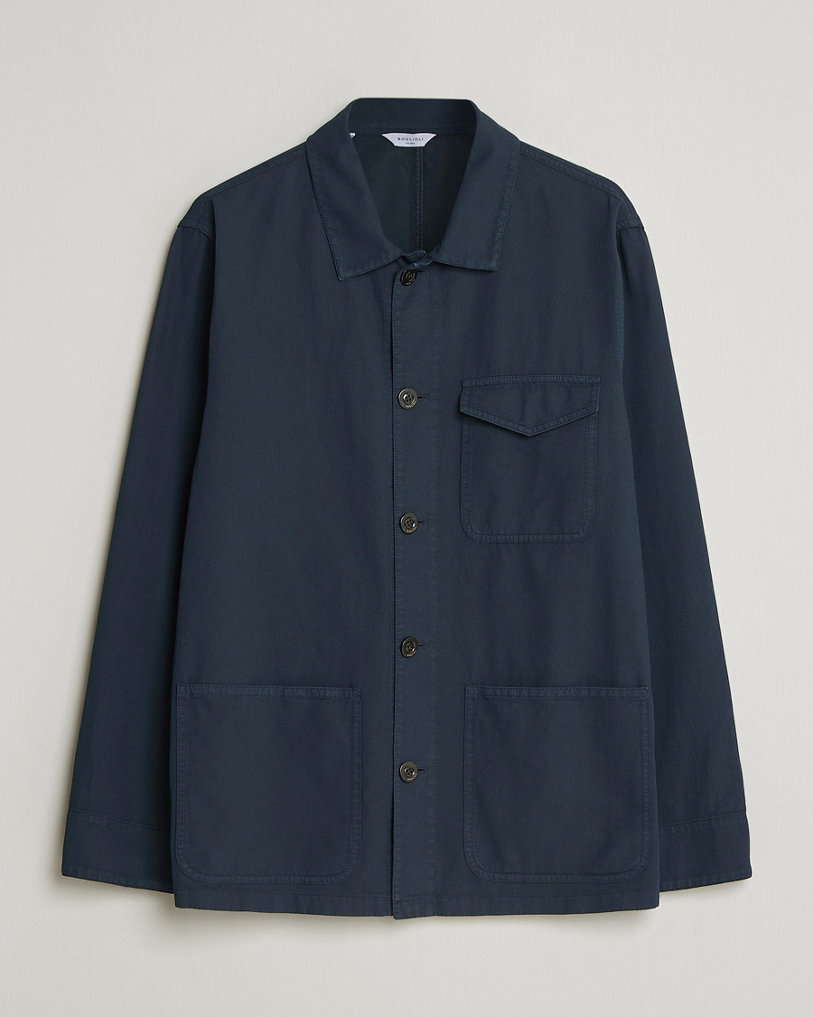 Herr | Jackor | Boglioli | Cotton Gabardine Work Jacket Navy