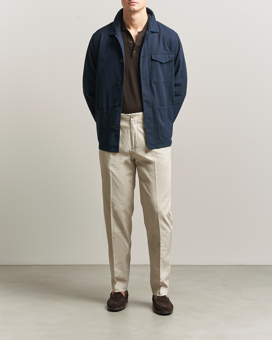 Herr | Jackor | Boglioli | Cotton Gabardine Work Jacket Navy