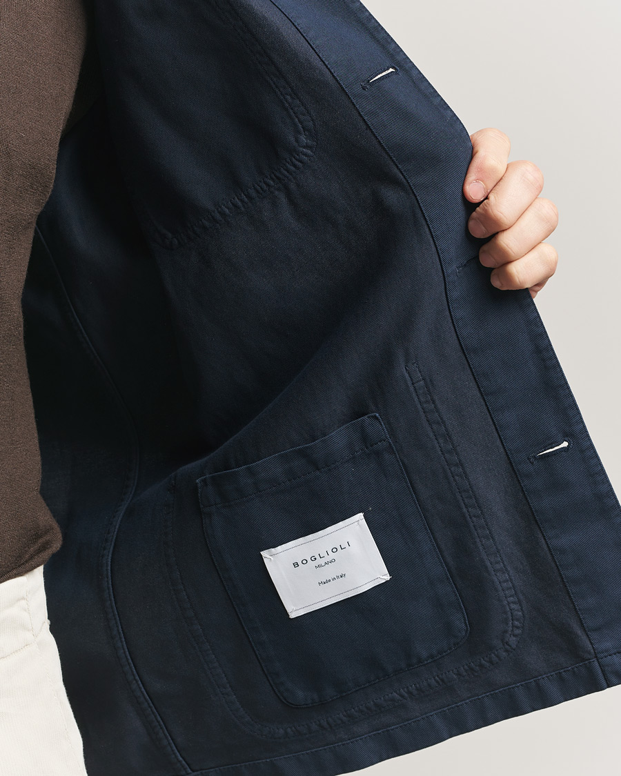 Herr | Jackor | Boglioli | Cotton Gabardine Work Jacket Navy