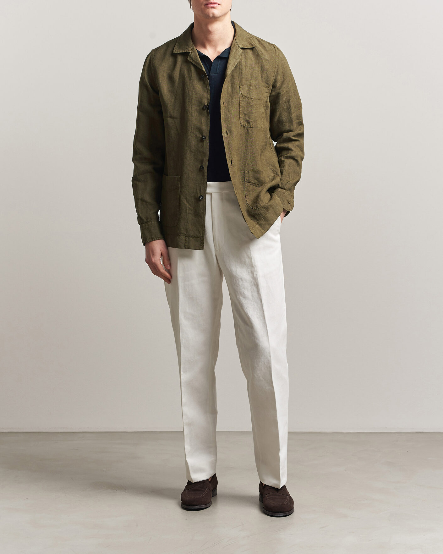 Herr | Jackor | Boglioli | Linen Painter Jacket Military