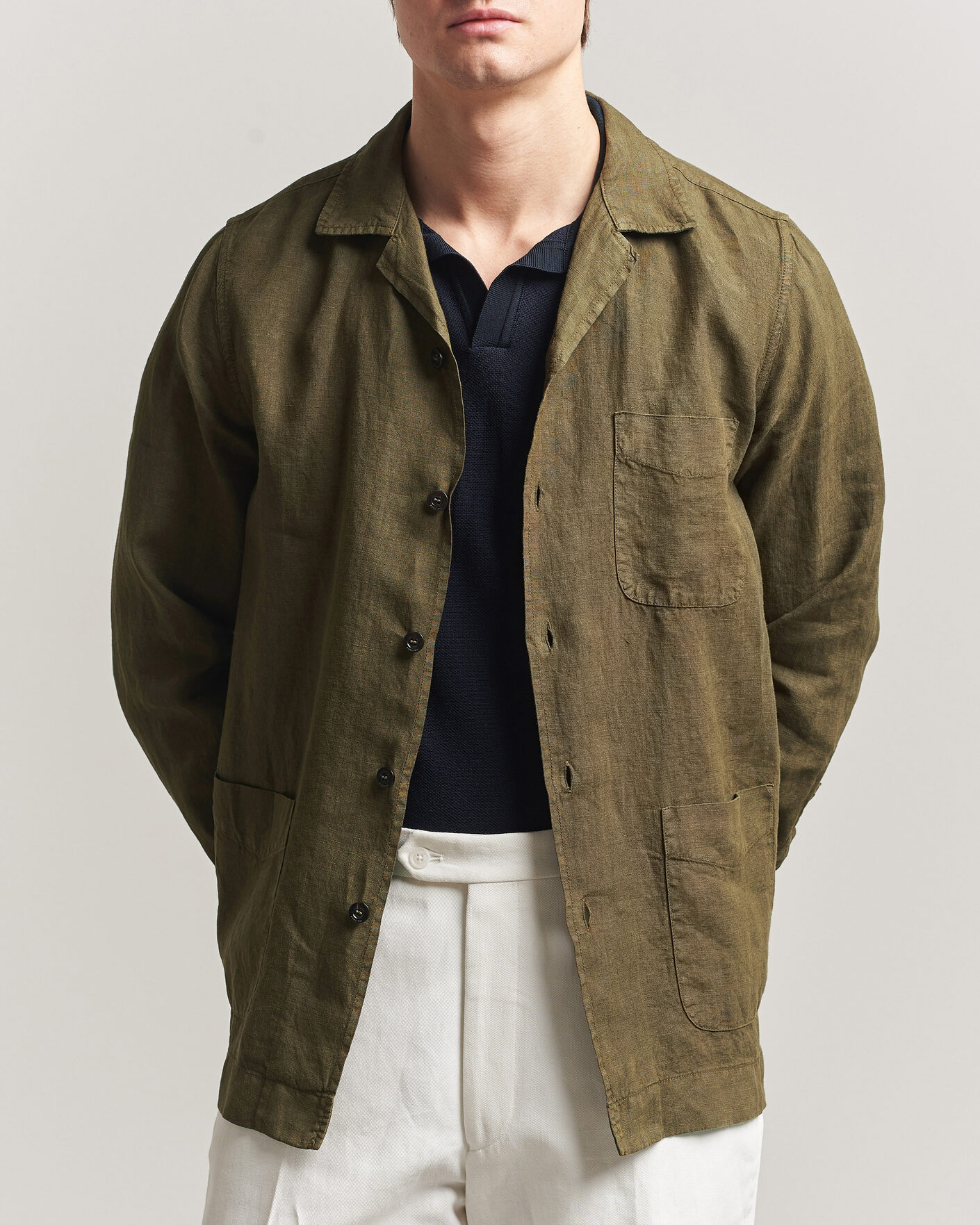 Herr | Jackor | Boglioli | Linen Painter Jacket Military