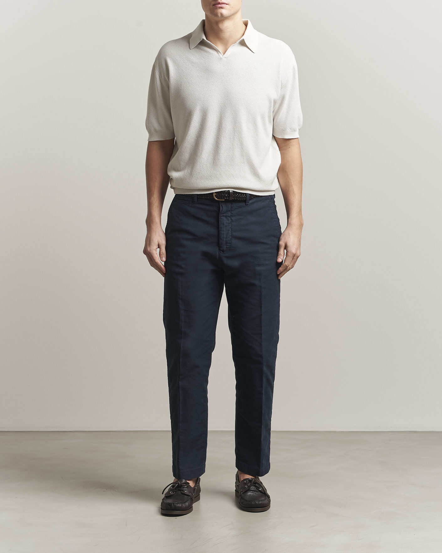 Herr | Pikéer | Boglioli | Short Sleeve Polo Piquet Off White