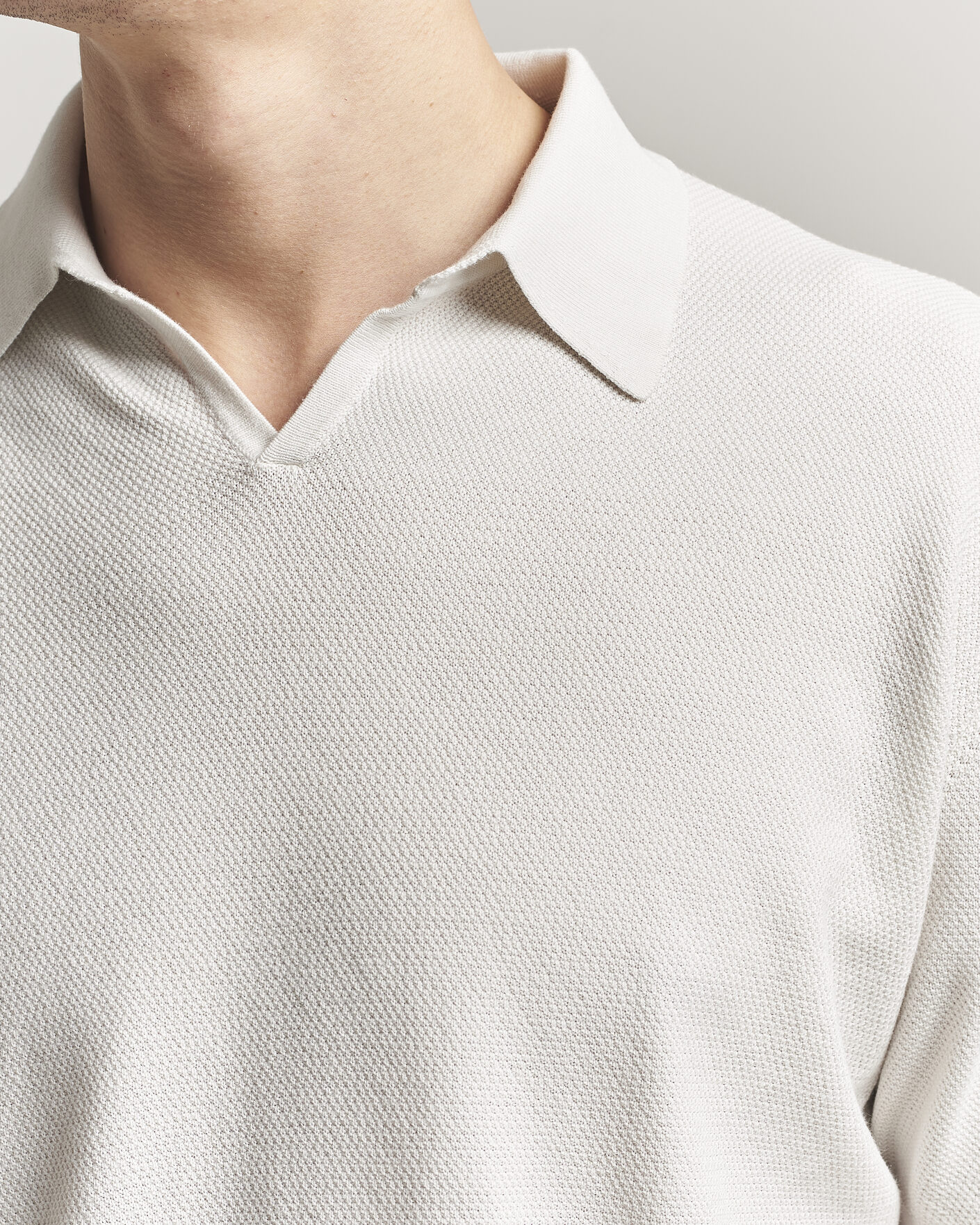 Herr | Pikéer | Boglioli | Short Sleeve Polo Piquet Off White