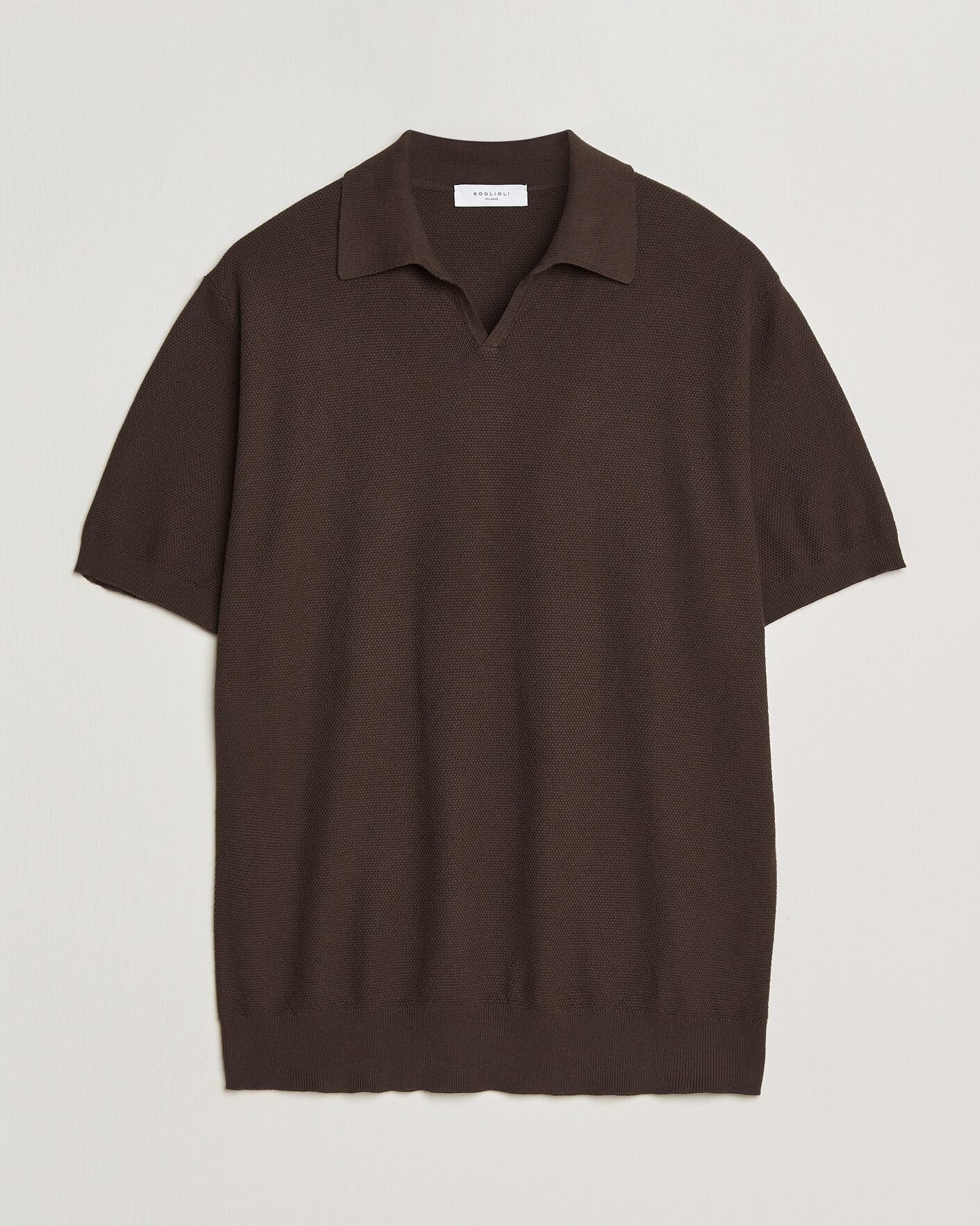 Herr | Pikéer | Boglioli | Short Sleeve Polo Piquet Brown