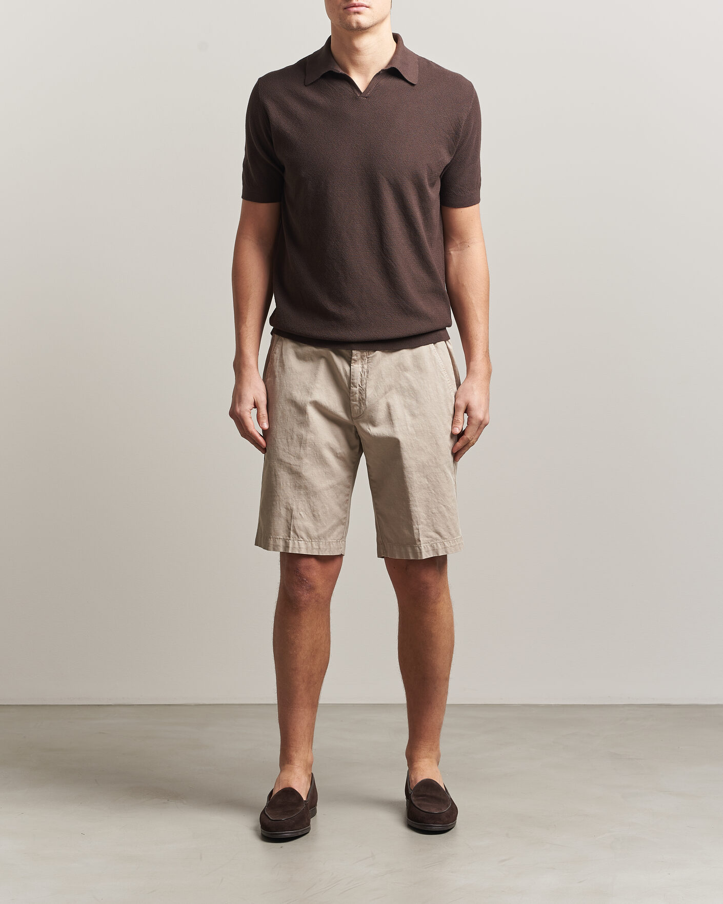 Herr | Pikéer | Boglioli | Short Sleeve Polo Piquet Brown