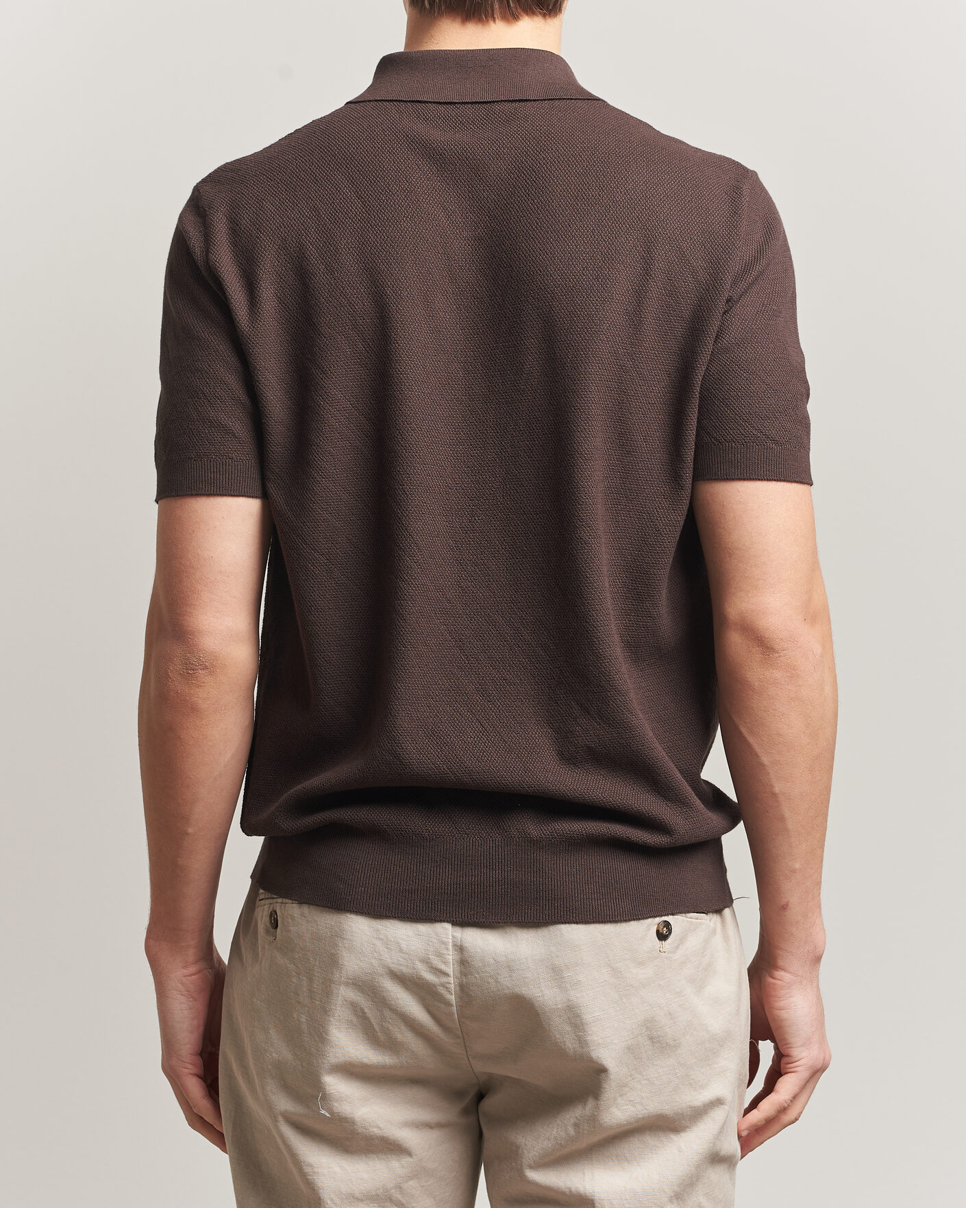 Herr | Pikéer | Boglioli | Short Sleeve Polo Piquet Brown