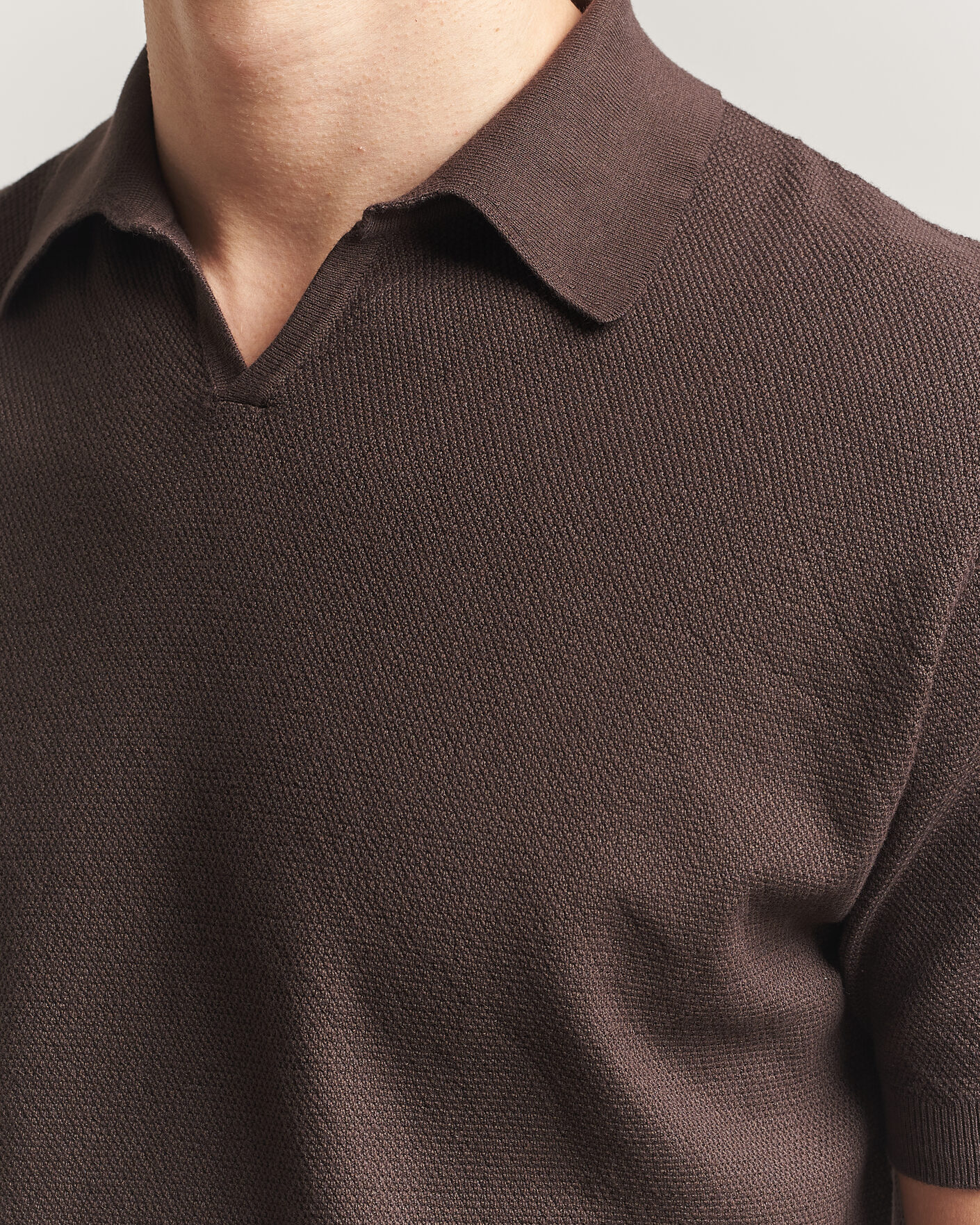 Herr | Pikéer | Boglioli | Short Sleeve Polo Piquet Brown