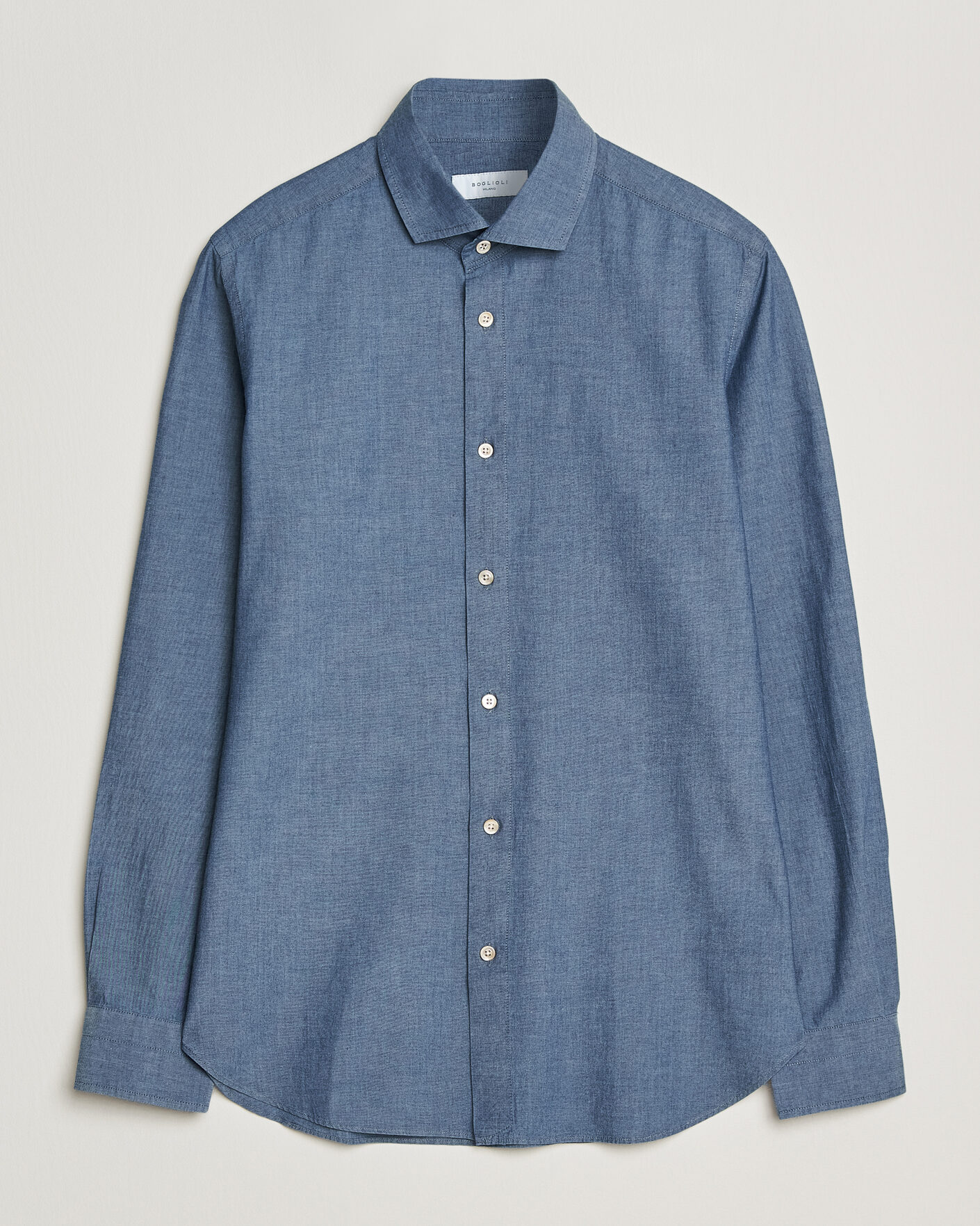 Herr | Skjortor | Boglioli | Chambray Shirt Medium Blue