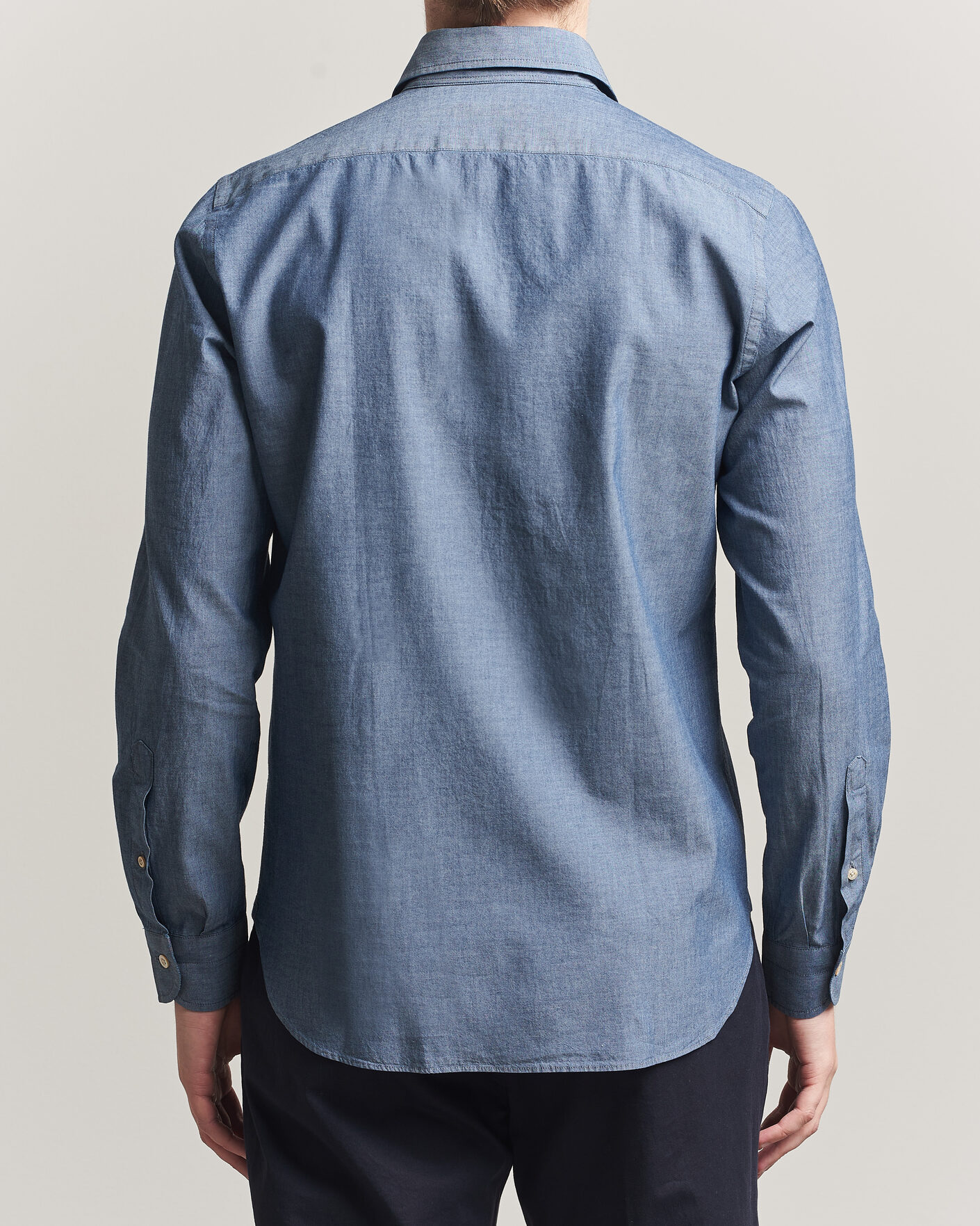Herr | Skjortor | Boglioli | Chambray Shirt Medium Blue