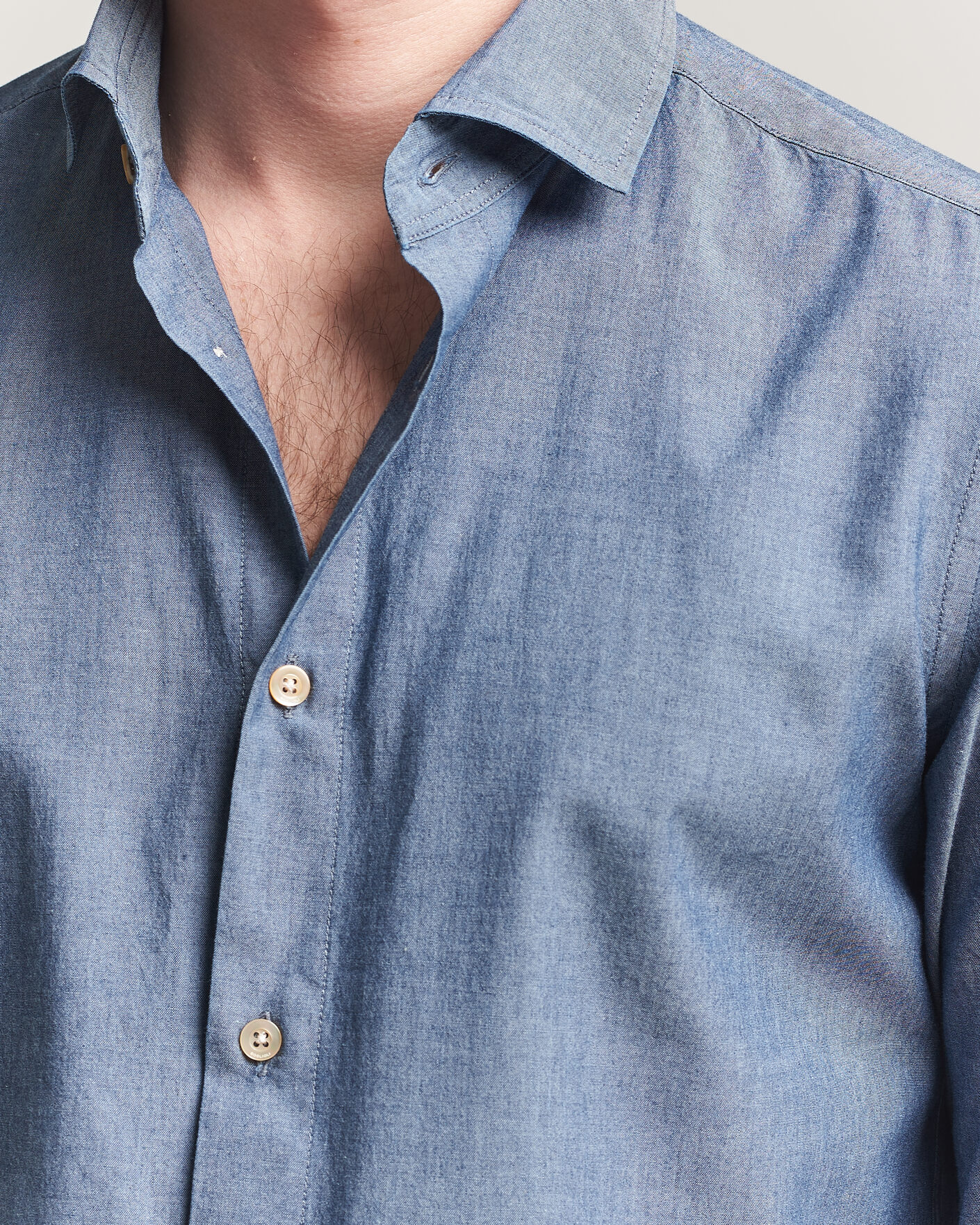 Herr | Skjortor | Boglioli | Chambray Shirt Medium Blue