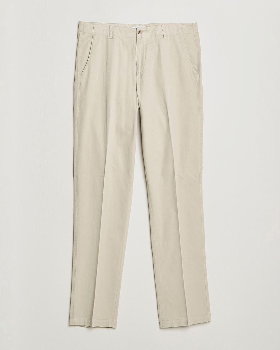 Herr | Byxor | Boglioli | Regular Fit Cotton Chinos Beige