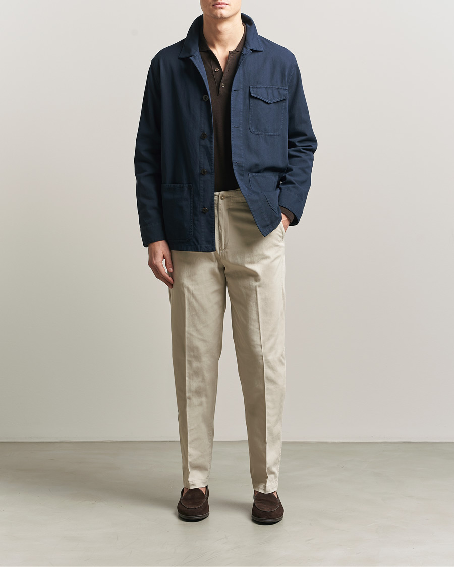 Herr | Byxor | Boglioli | Regular Fit Cotton Chinos Beige
