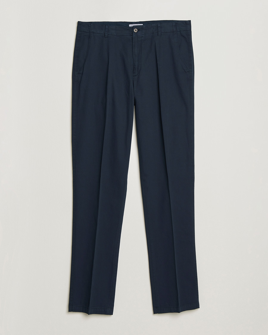 Herr | Byxor | Boglioli | Regular Fit Cotton Chinos Navy