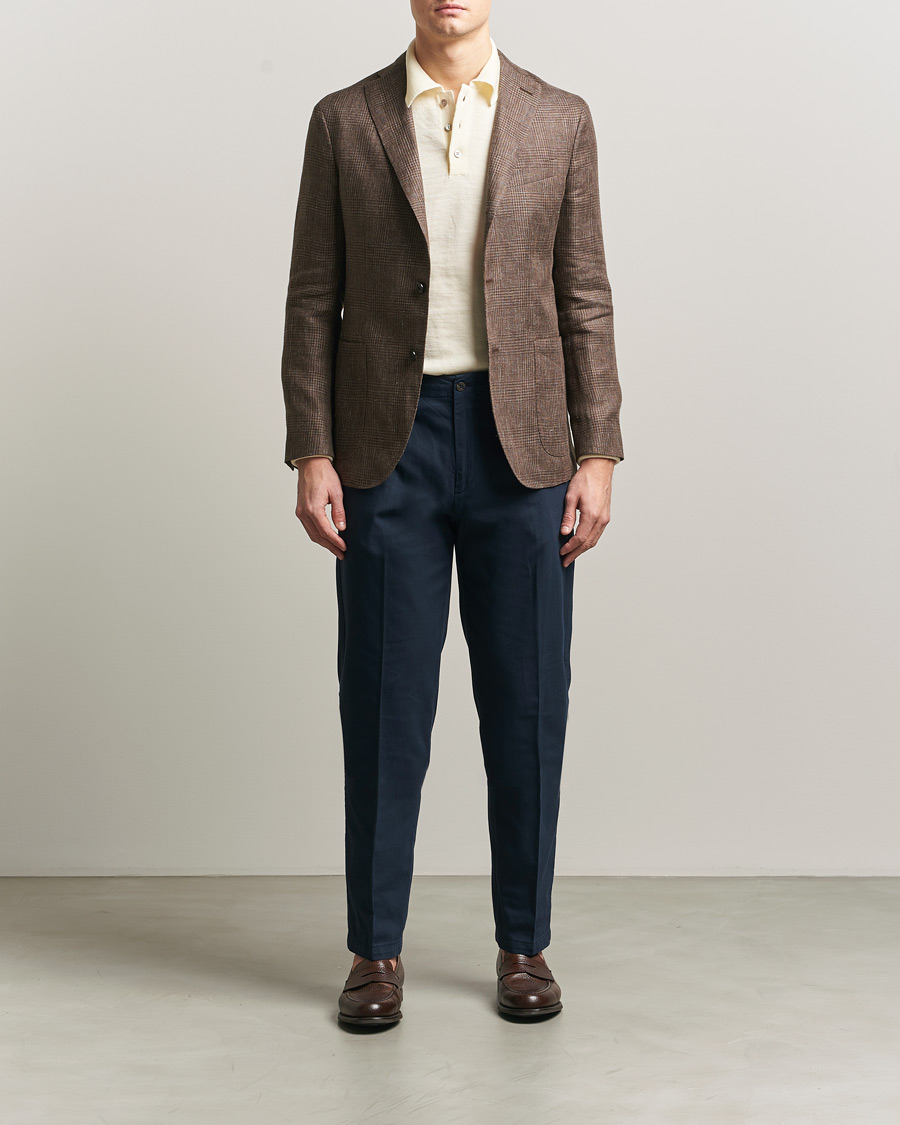 Herr | Byxor | Boglioli | Regular Fit Cotton Chinos Navy