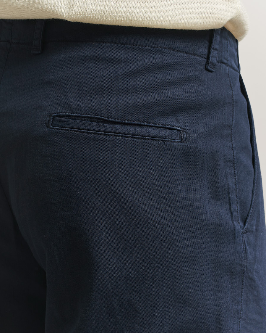 Herr | Byxor | Boglioli | Regular Fit Cotton Chinos Navy