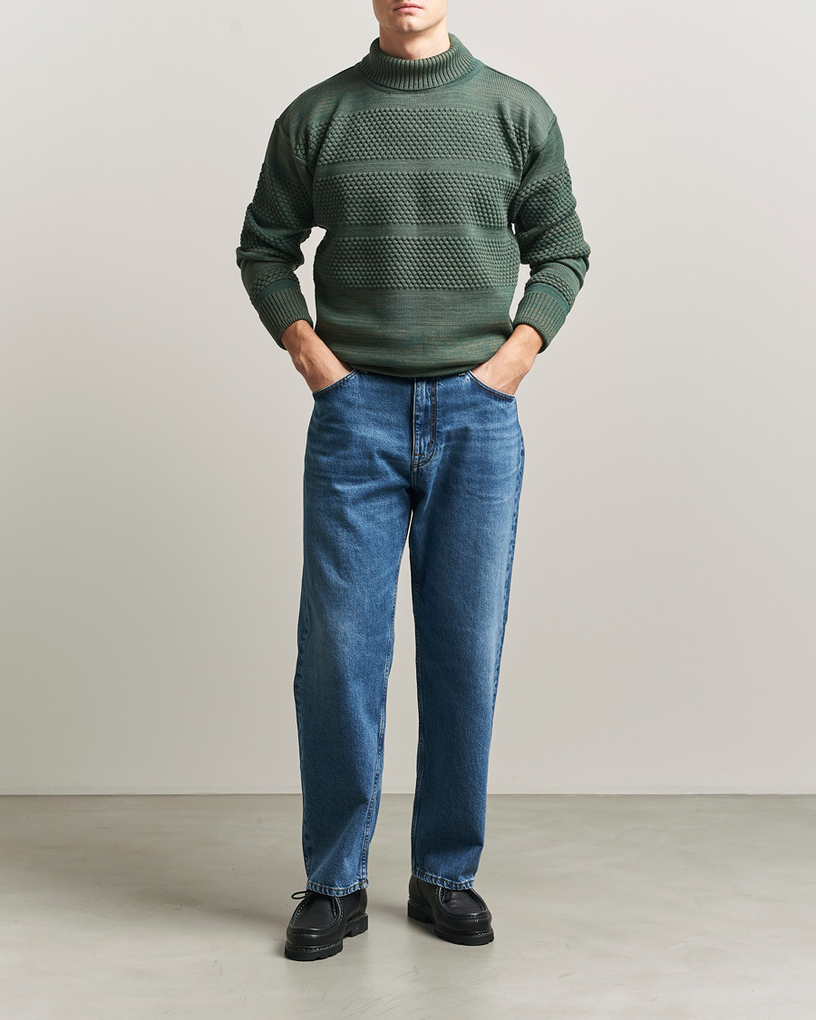 Herr | Tröjor | S.N.S. Herning | Fisherman Sweater Natural Machine Green