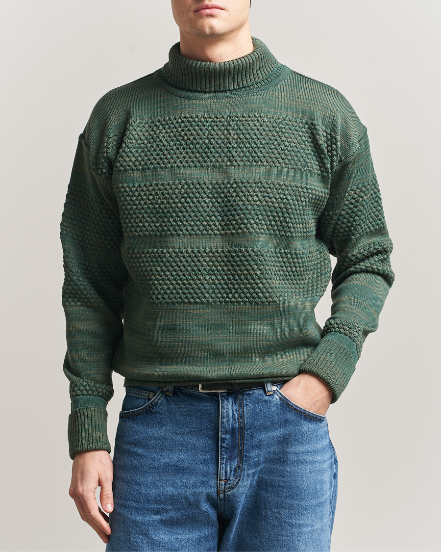 Herr | Tröjor | S.N.S. Herning | Fisherman Sweater Natural Machine Green