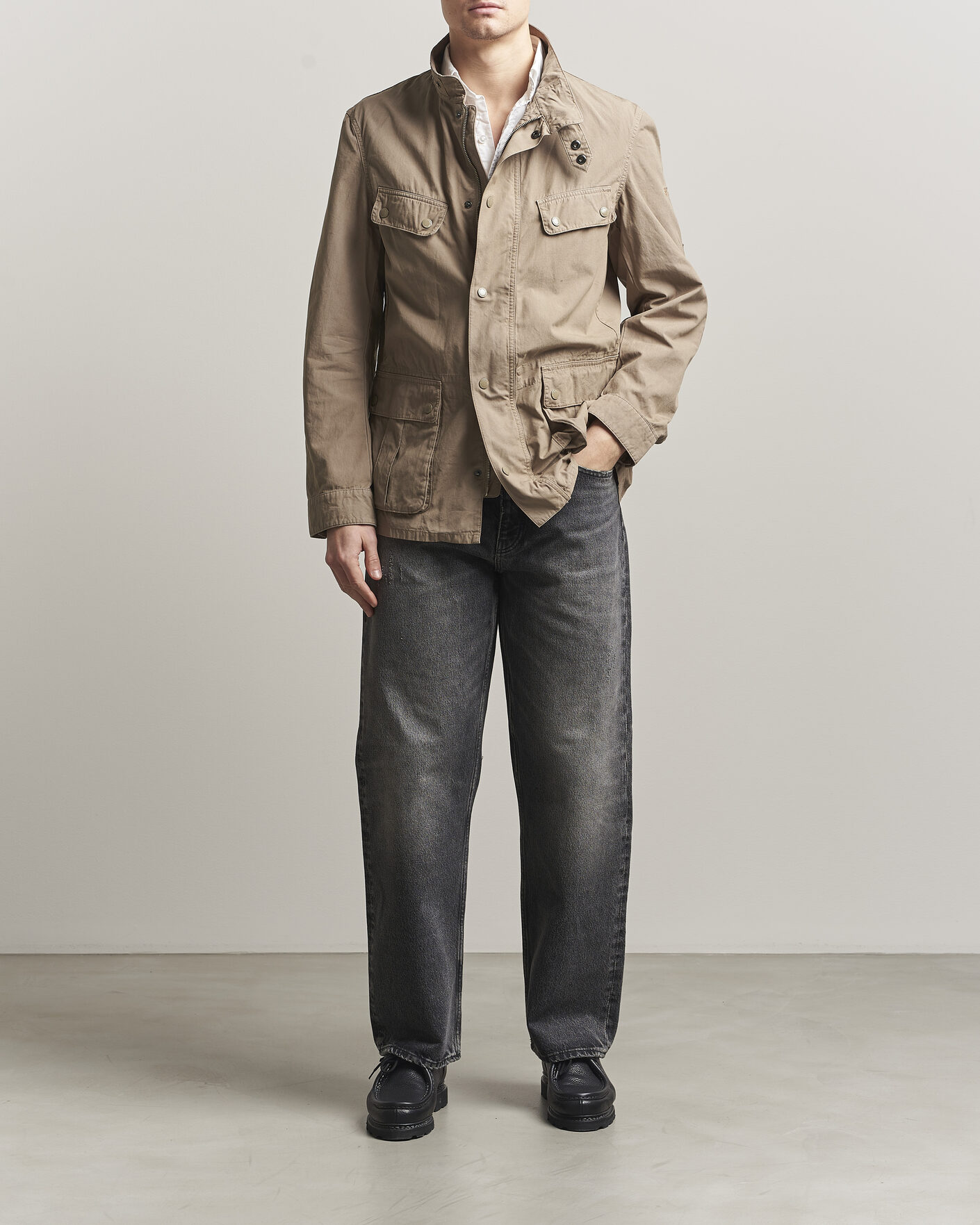 Herr | Jackor | Barbour International | Garment dyed Casual Duke Jacket Timberwolf