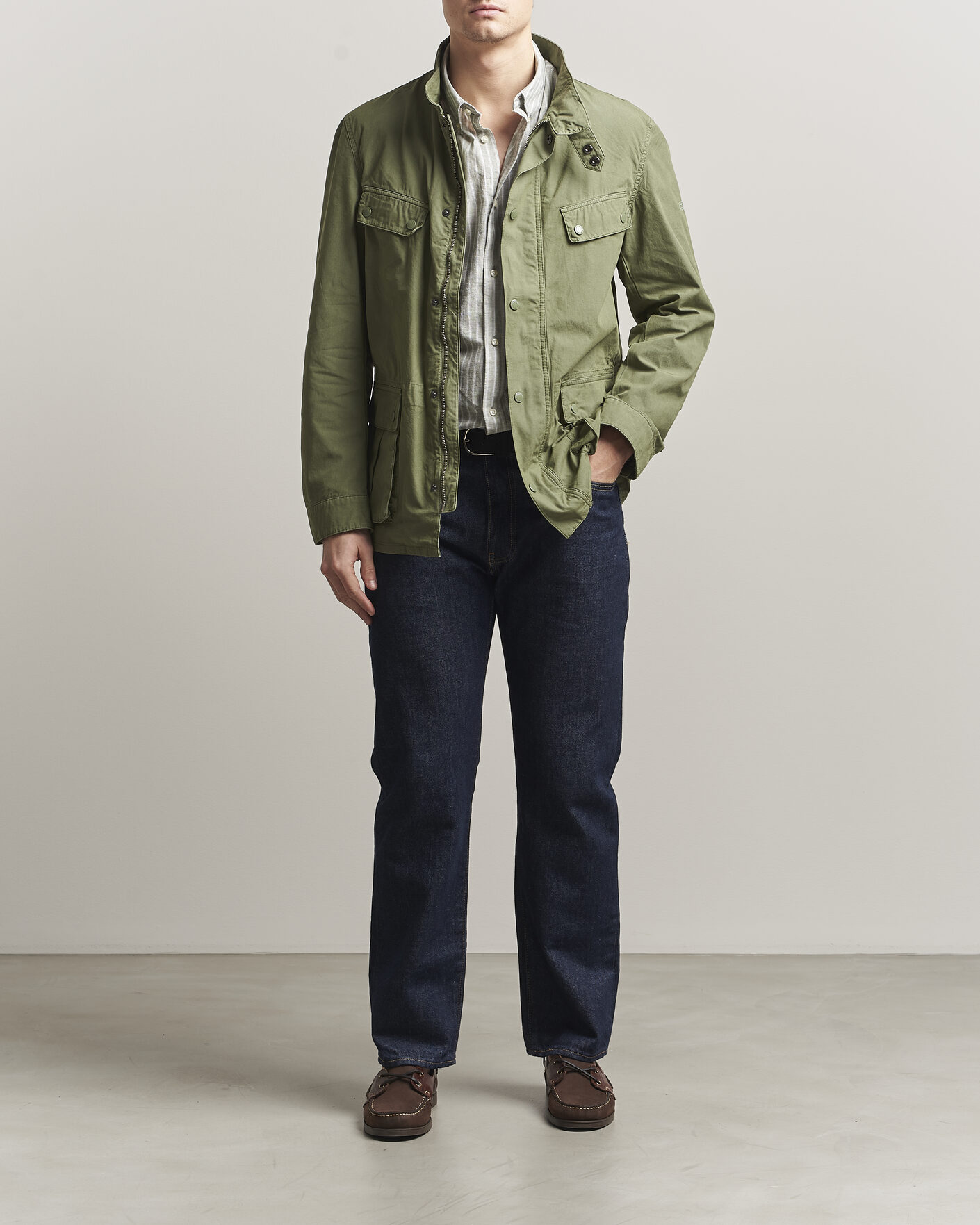 Herr | Jackor | Barbour International | Garment dyed Casual Duke Jacket Burnt Olive