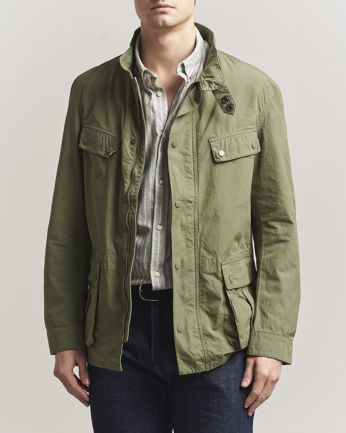 Herr | Jackor | Barbour International | Garment dyed Casual Duke Jacket Burnt Olive