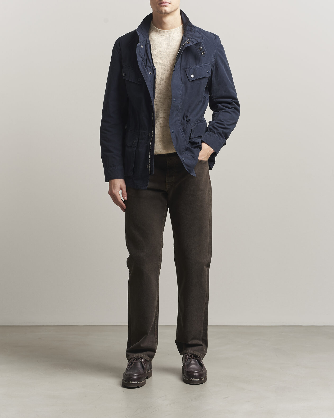 Herr | Jackor | Barbour International | Garment dyed Casual Duke Jacket Navy