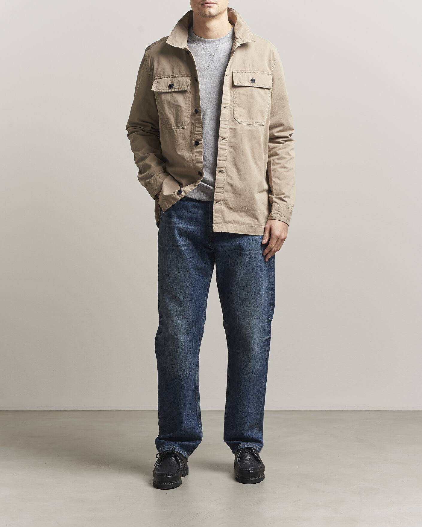Herr | Skjortor | Barbour International | Arlo Cotton Overshirt Coriander