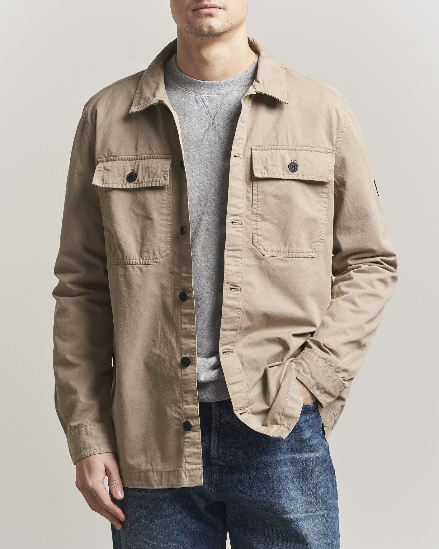 Herr | Skjortor | Barbour International | Arlo Cotton Overshirt Coriander