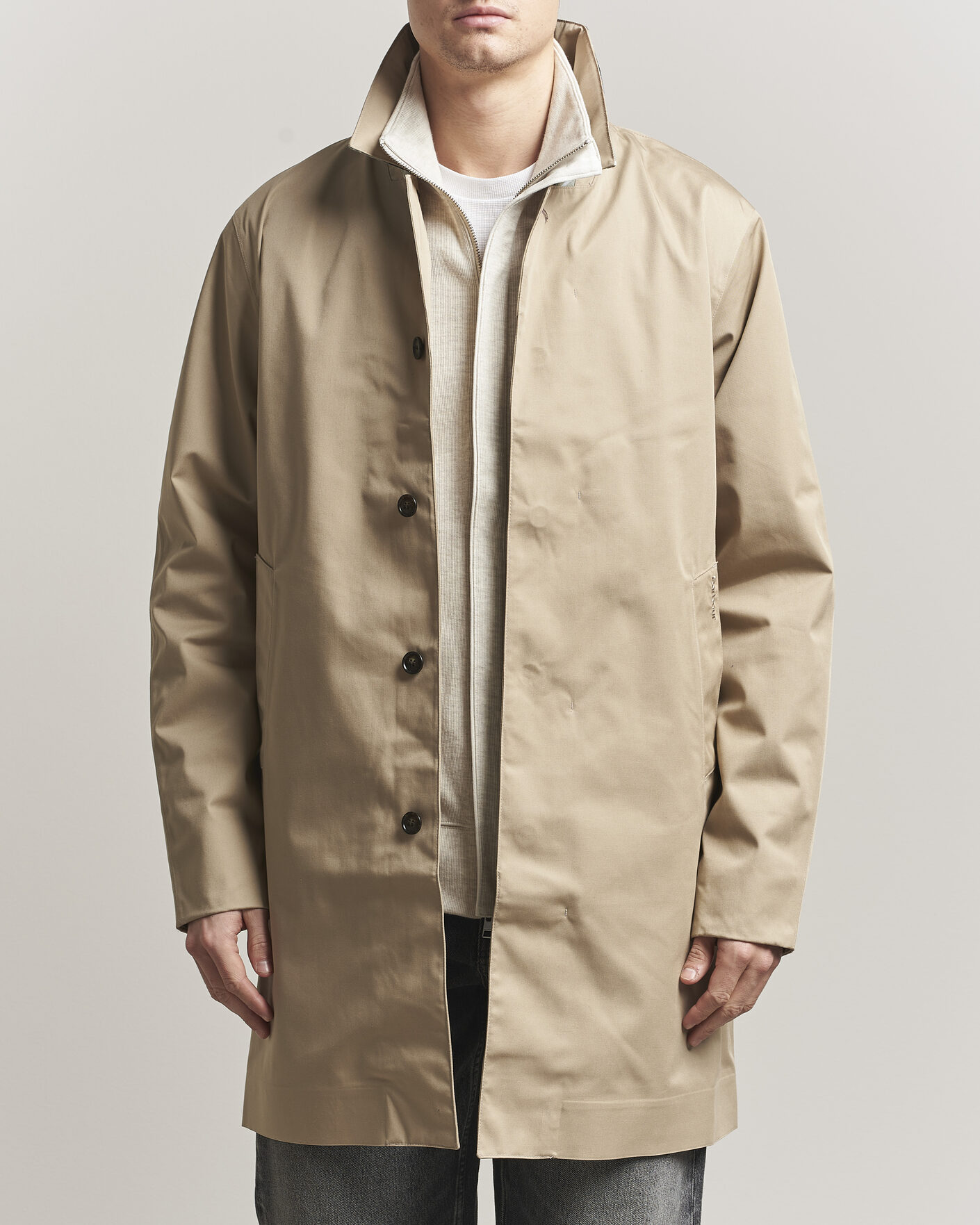 Herr | Jackor | Barbour Lifestyle | Rokig Waterproof Car Coat Washed Stone