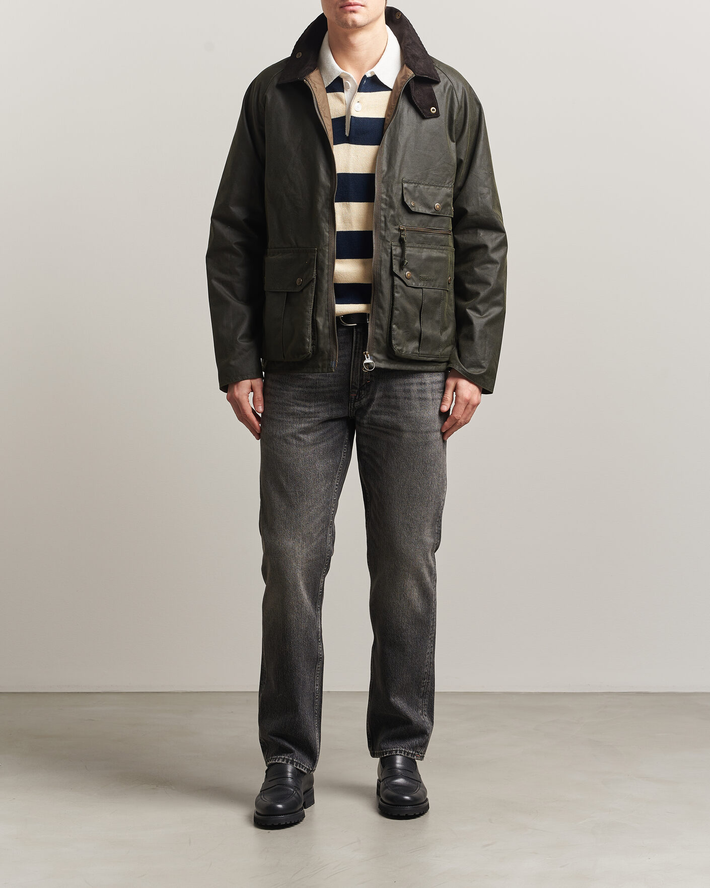 Herr | Jackor | Barbour Lifestyle | Re-Engineered Blackett Spey Wax Jacket Archive Olive