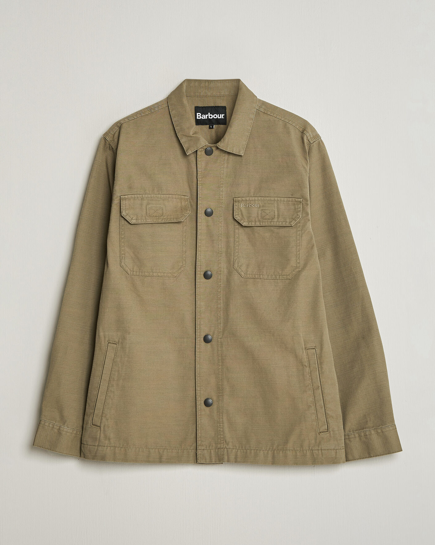 Herr | Skjortor | Barbour Lifestyle | Draftmen Cotton Slub Overshirt Grey Olive