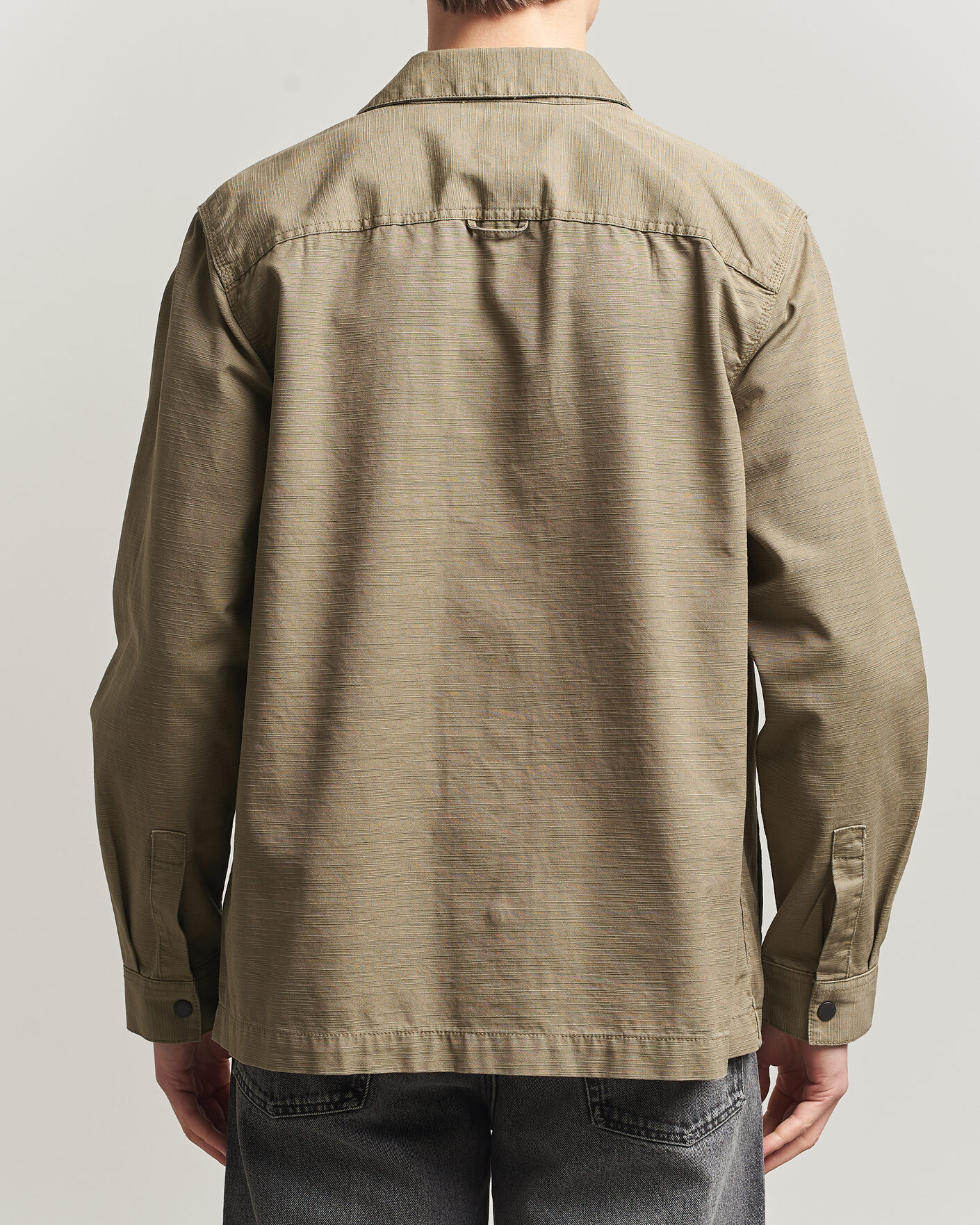 Herr | Skjortor | Barbour Lifestyle | Draftmen Cotton Slub Overshirt Grey Olive