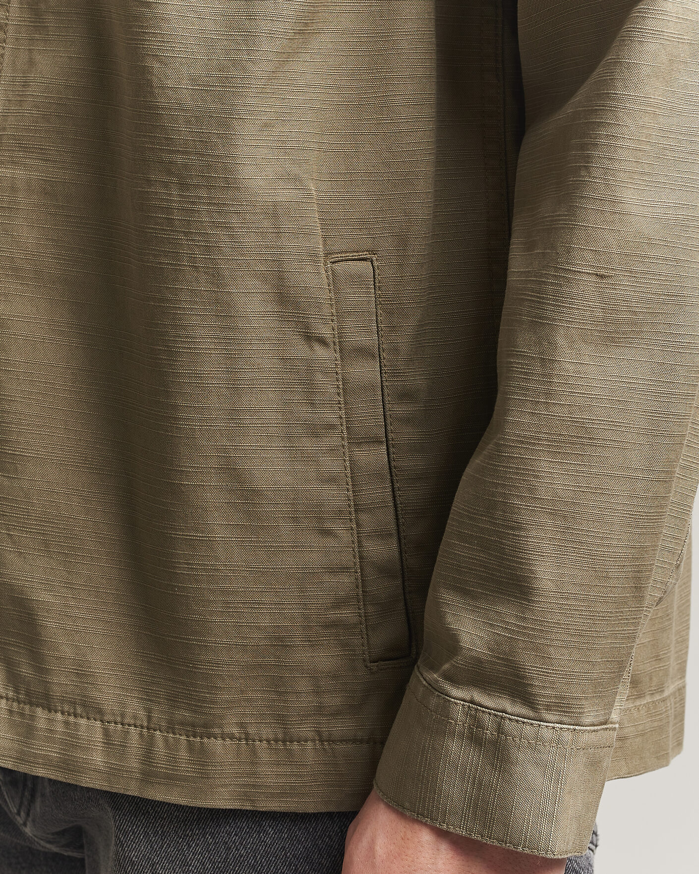 Herr | Skjortor | Barbour Lifestyle | Draftmen Cotton Slub Overshirt Grey Olive