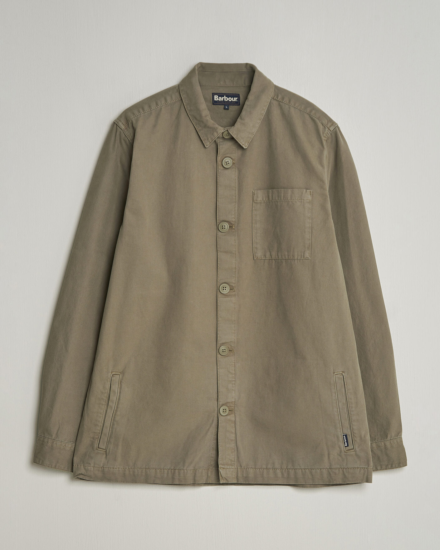 Herr | Skjortor | Barbour Lifestyle | Washed Cotton Overshirt Smoky Olive