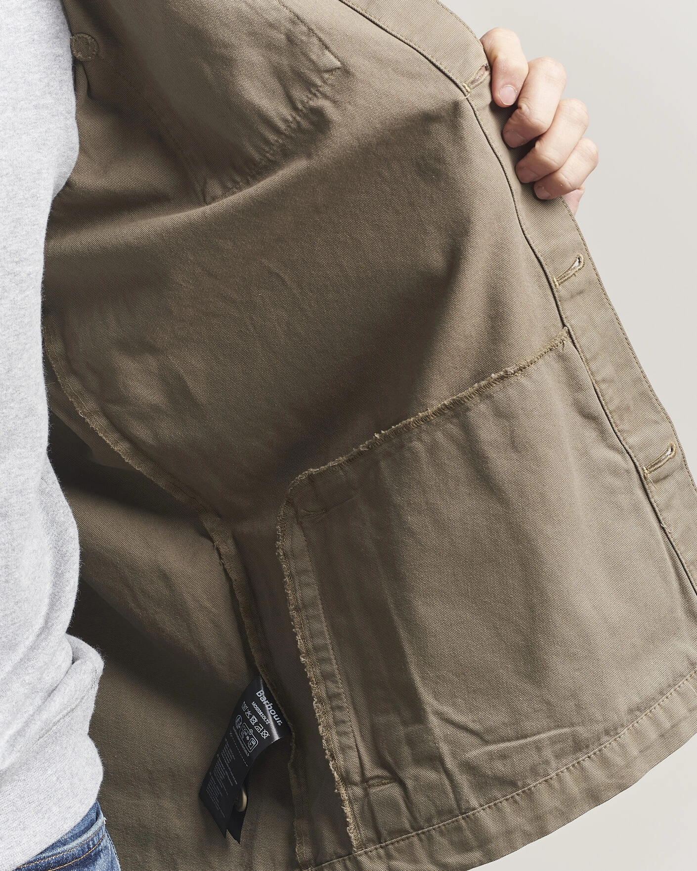 Herr | Skjortor | Barbour Lifestyle | Washed Cotton Overshirt Smoky Olive