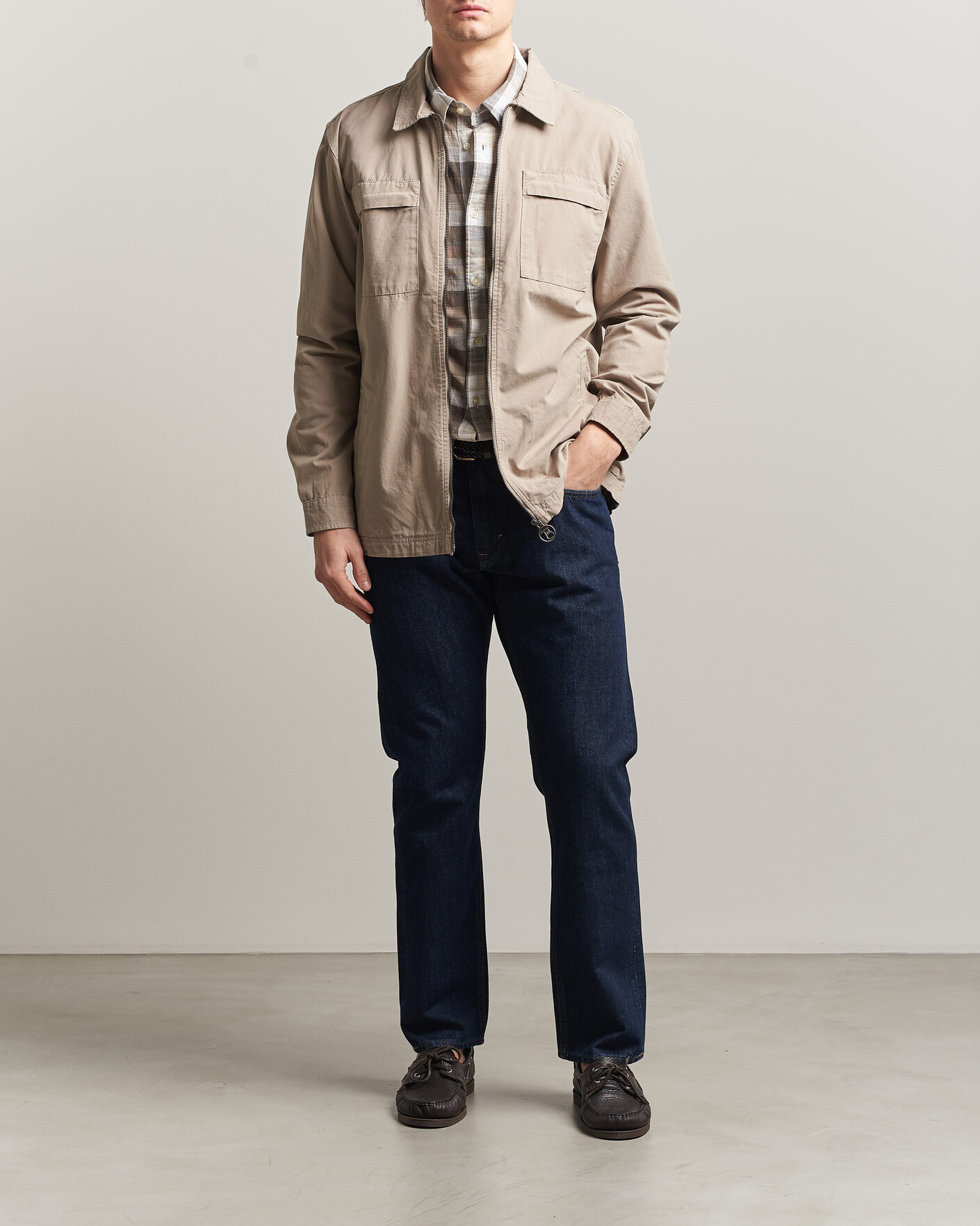 Herr | Skjortor | Barbour Lifestyle | Glendale Zip Overshirt Concrete