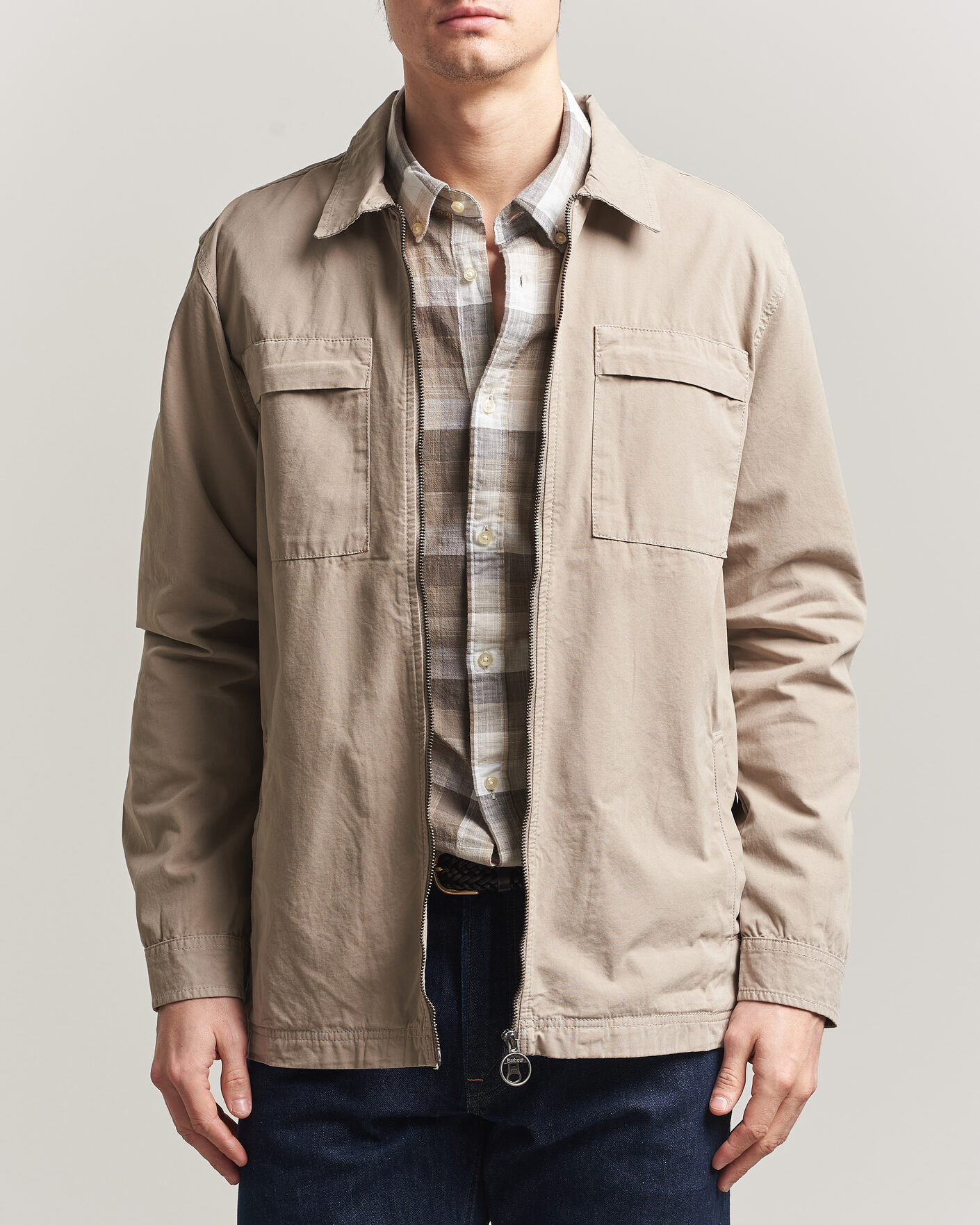Herr | Skjortor | Barbour Lifestyle | Glendale Zip Overshirt Concrete