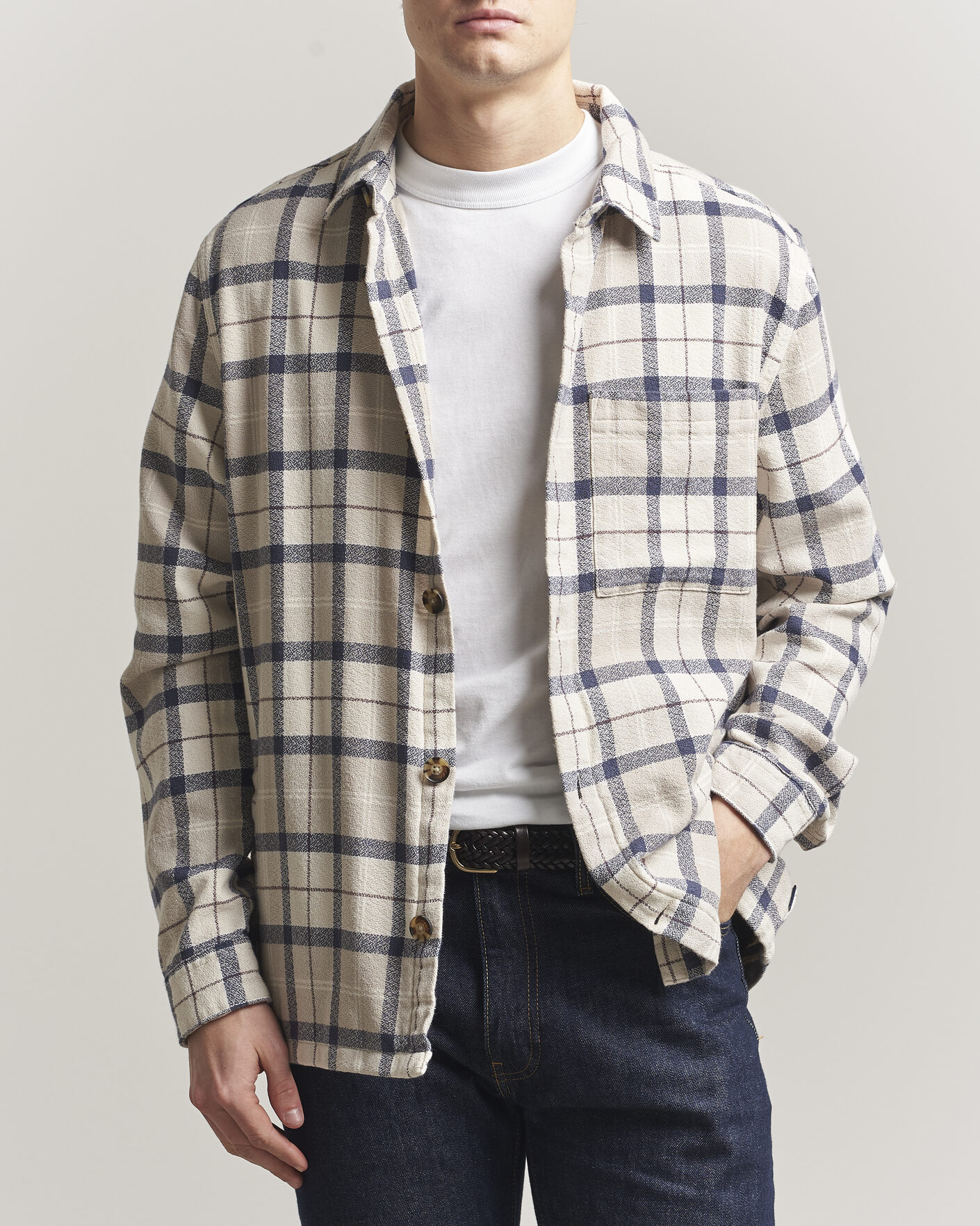 Herr | Skjortor | Barbour Lifestyle | Vennel Textured Tartan Overshirt Oban Mist Tartan