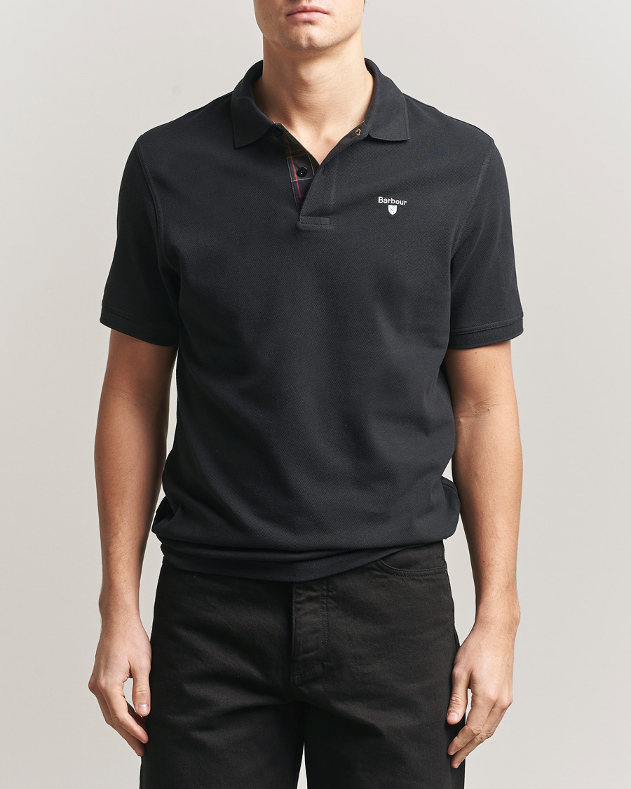 Herr | Pikéer | Barbour Lifestyle | Tartan Pique Polo Black Classic