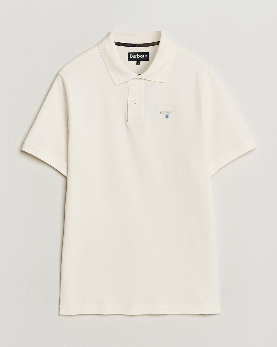 Herr | Pikéer | Barbour Lifestyle | Tartan Pique Polo Whisper White