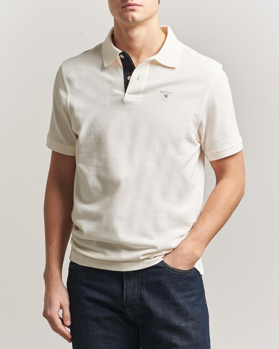 Herr | Pikéer | Barbour Lifestyle | Tartan Pique Polo Whisper White
